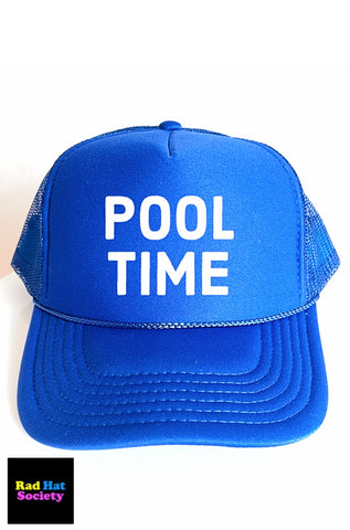 blue trucker hat pool time unisex hat cap